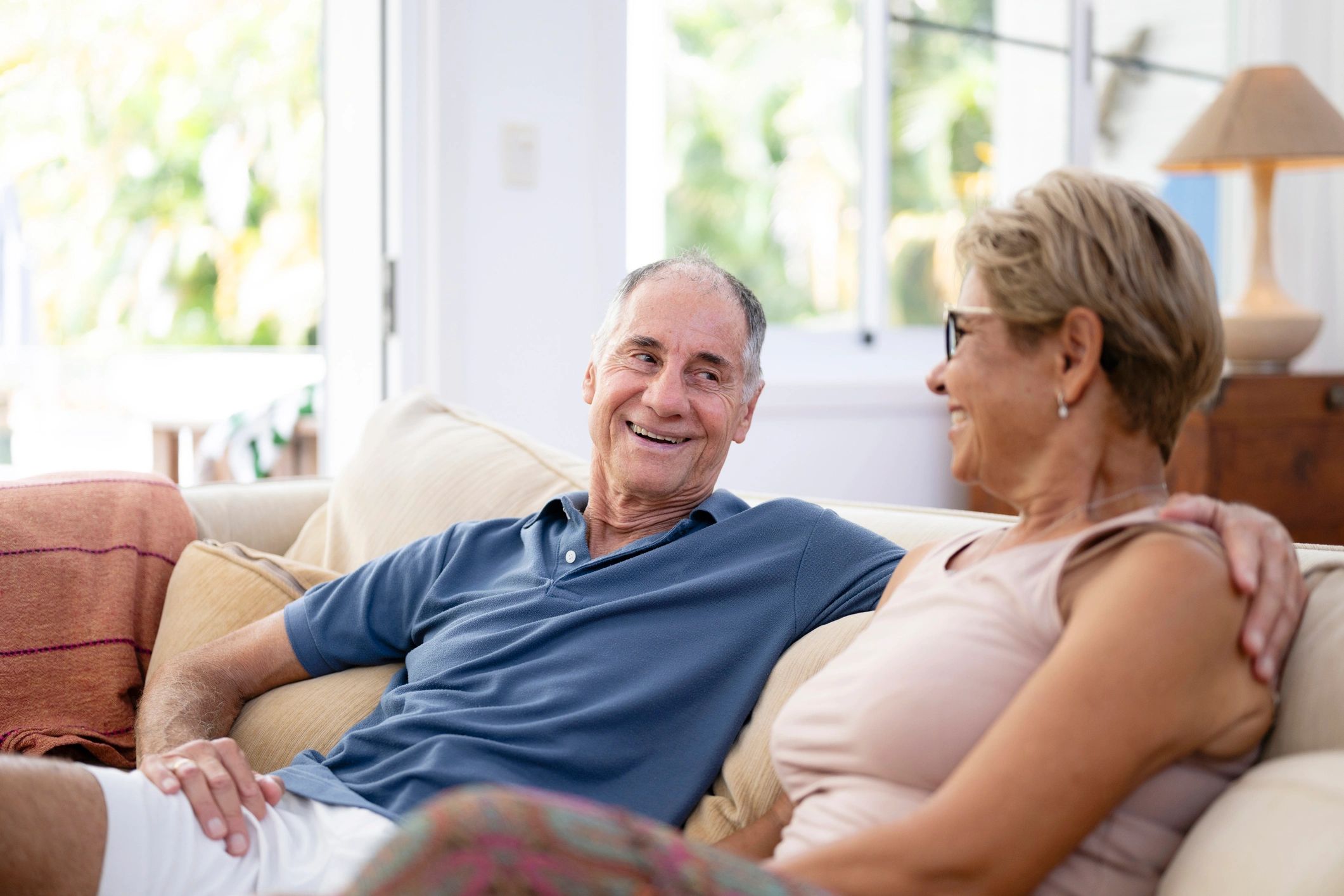Relaxed couple at home