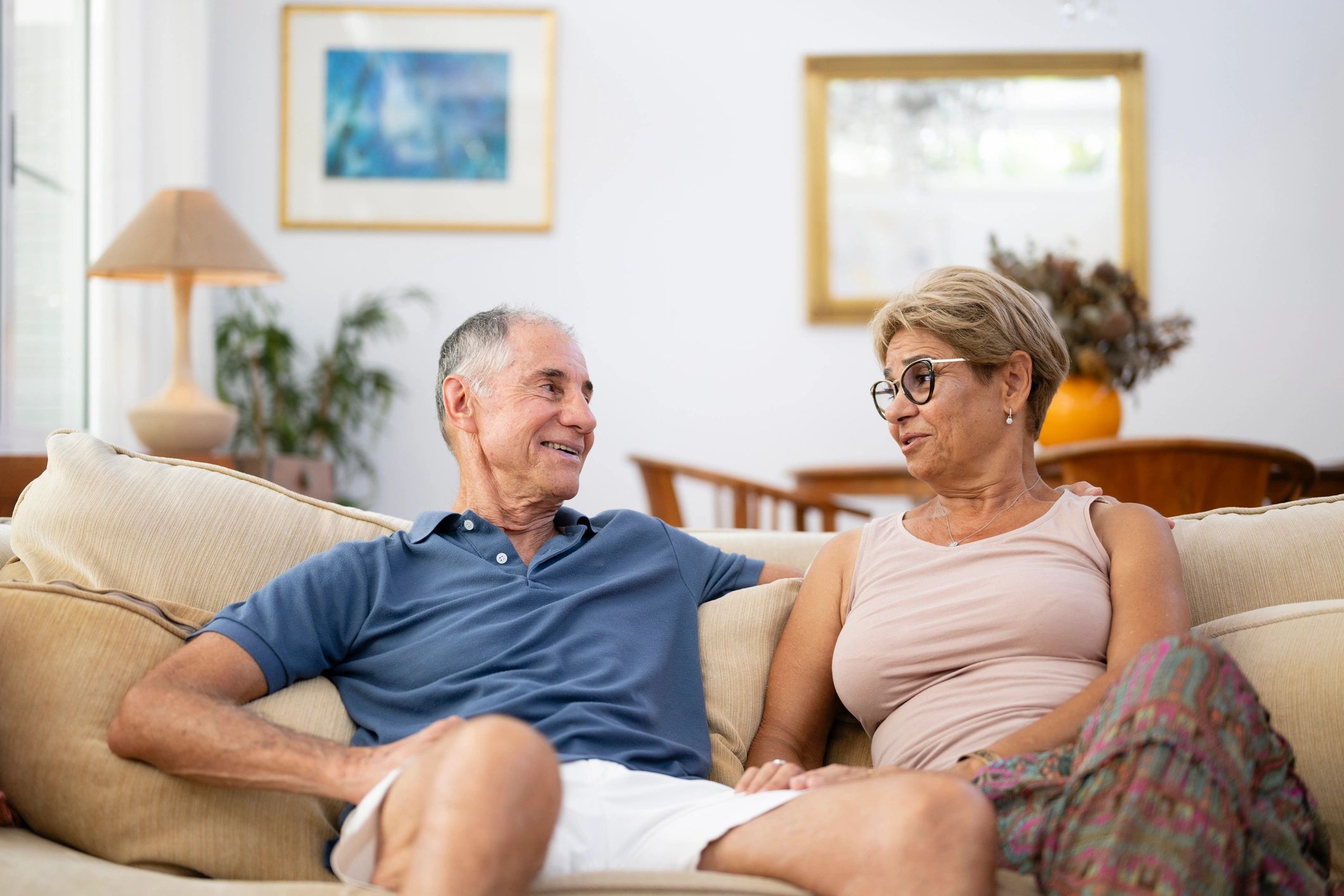 Smiling older adult at home